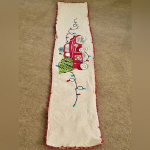 Novogratz Festive Red Truck Holiday Table Runner 67" L X 13" W